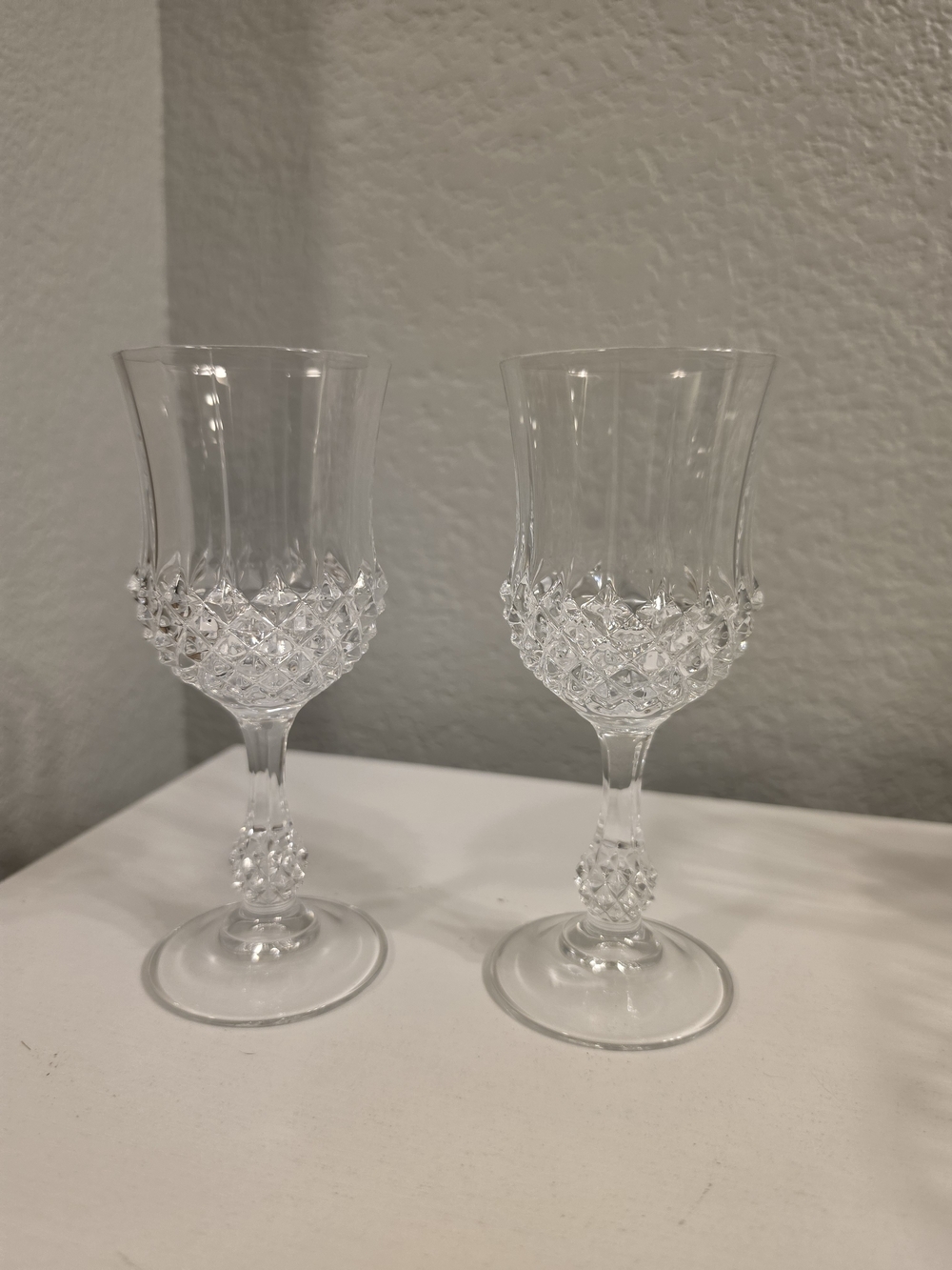 Crystal Wine Glasses Ancenis Pattern - Set of 2